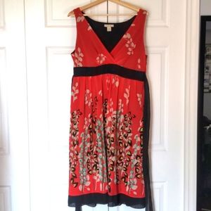 Orange Flower Flowy Sleeveless Dress
